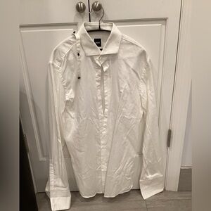 Hugo Boss white tuxedo shirt. 16 1/2 34/35 L slim fit shirt